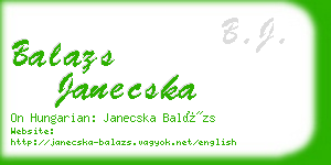 balazs janecska business card